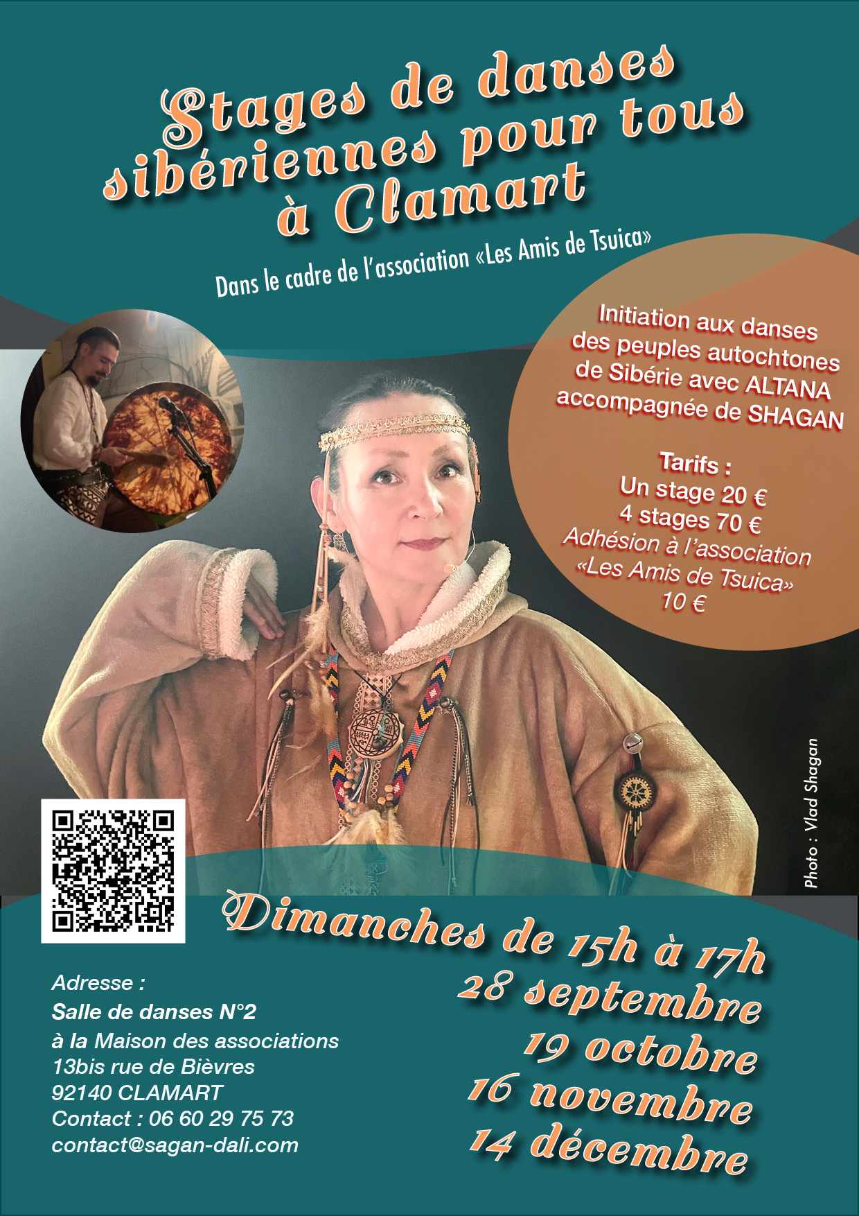 4 STAGES de Danses Traditionnelles des peuples autochtones de la SIbérie à Clamart avec ALTANA